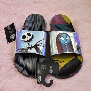 New Nightmare Before Christmas Women's Jack Skellington and Sally Slides Size 8